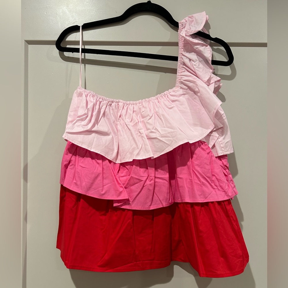 *NEW* ODDY Color Block Tiered Crop Top